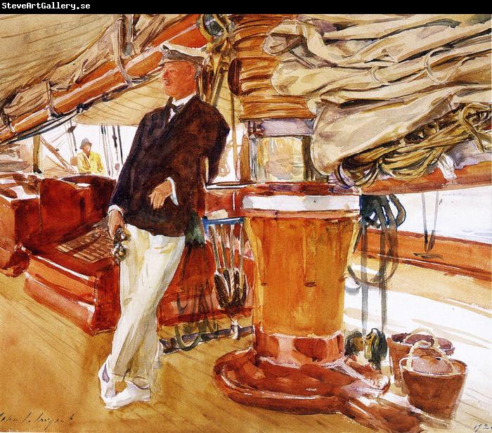 John Singer Sargent On the Deck of the Yacht Constellation